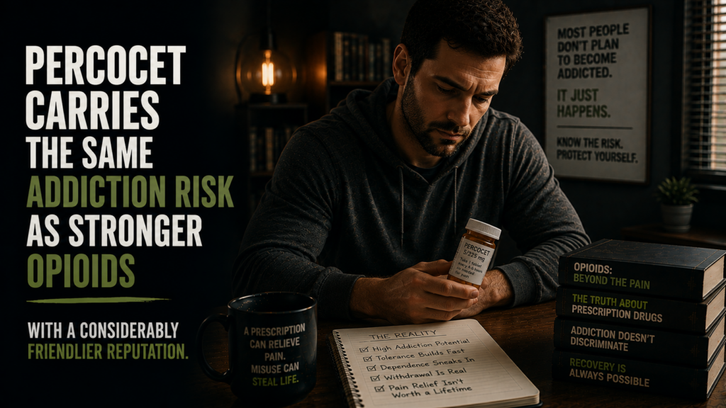 Percocet Carries the Same Addiction Risk as Stronger Opioids With a Considerably Friendlier Reputation 2 percocet