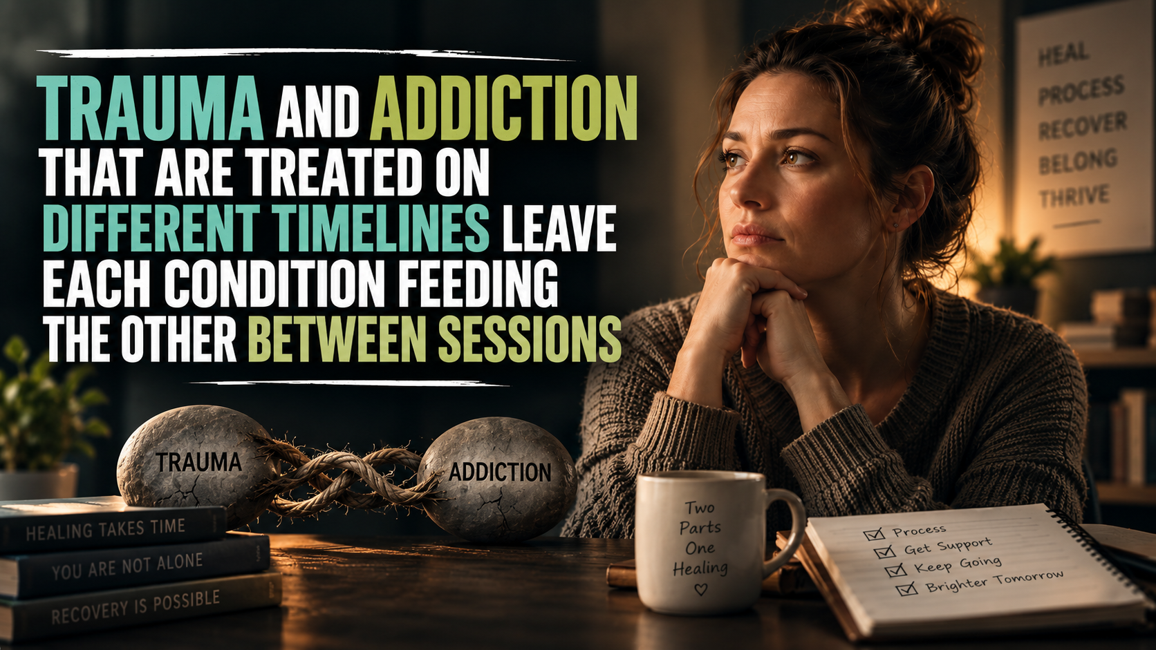 Trauma and Addiction That Are Treated on Different Timelines Leave Each Condition Feeding the Other Between Sessions trauma